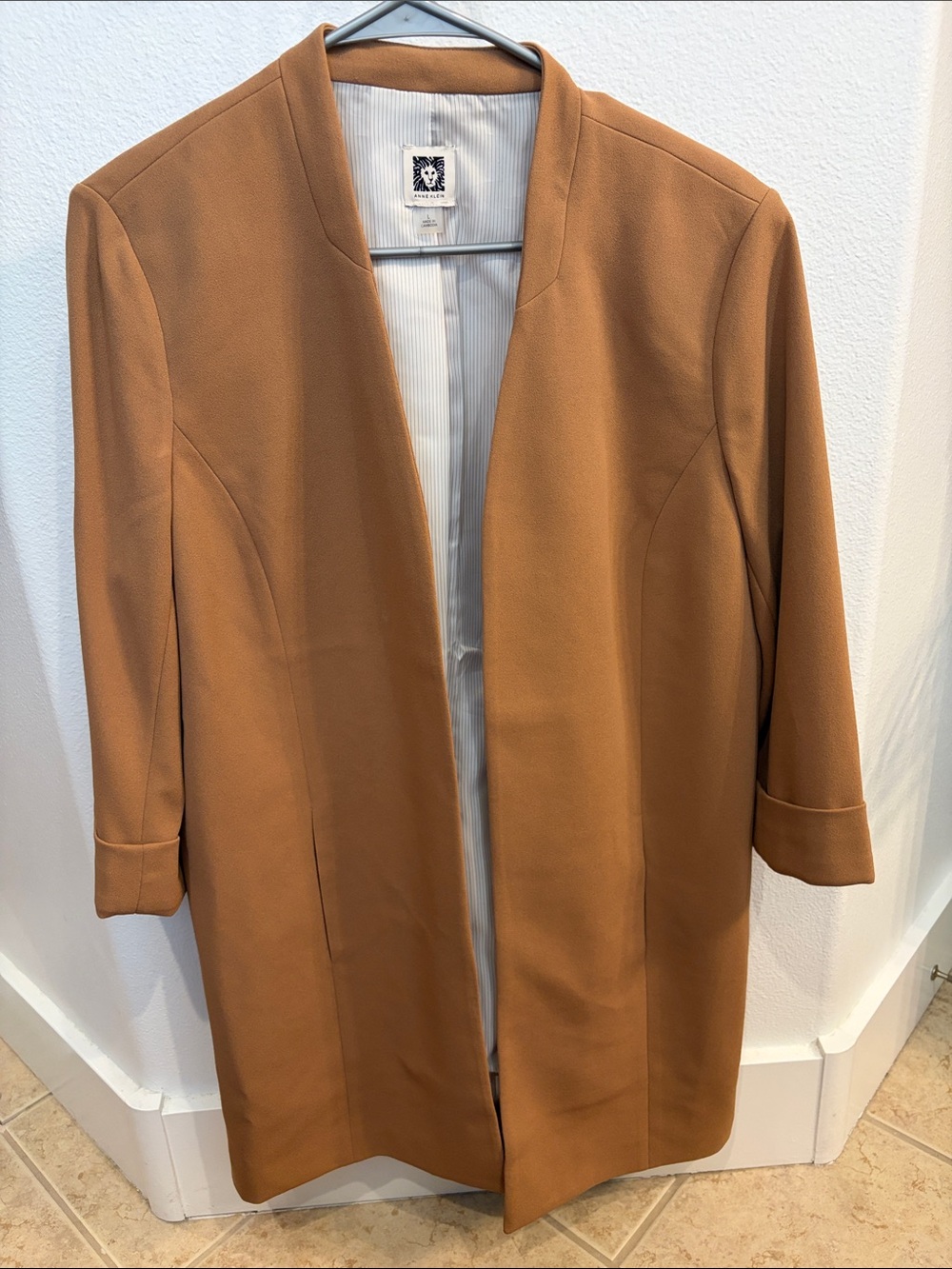 Anne Klein Camel Open-Front Blazer Jacket